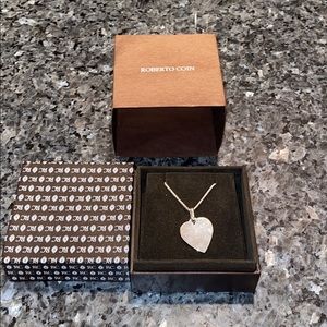 Roberto Coin Sterling Silver Solid Heart Necklace